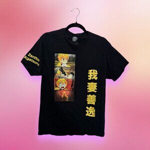 Demon Slayer Zenitsu Agatsuma Anime Manga Black Japans Women T-shirt Size M